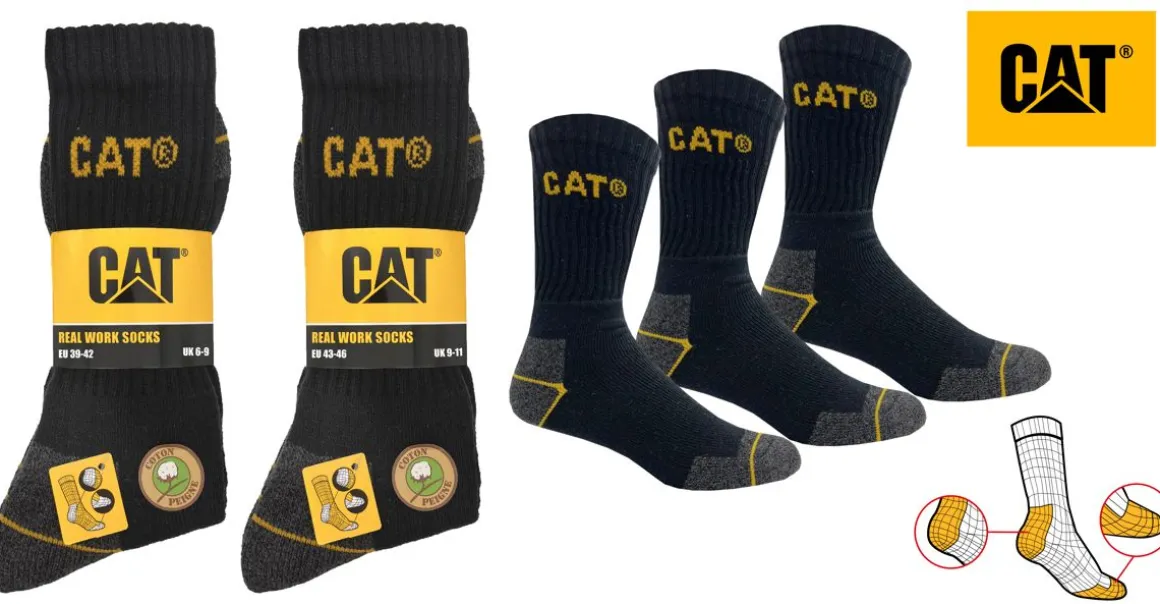 CAT TYÖSUKKA 3PR MUSTA 39-42