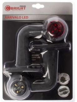 C-BRIGHT LED ÄÄRIVALOPARI 12-24 PUN/VAL. L-KUMIVARSI