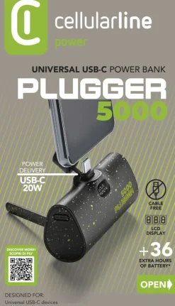 CELLULARLINE 5000 USB-C VARAVIRTA, MUSTA