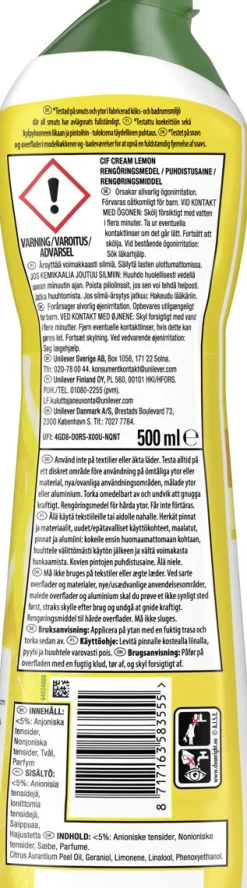 CIF CREAM LEMON 500 ML