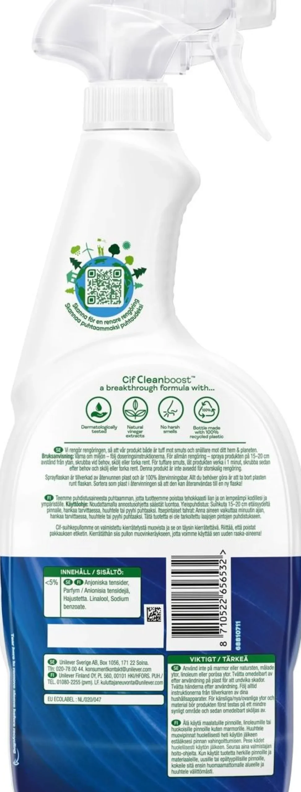 CIF PUHDISTUSSUIHKE POWER&SHINE KYLPYHUONE 750 ML