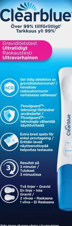 CLEARBLUE VARHAINEN TULOS RASKAUSTESTI 1 TESTI