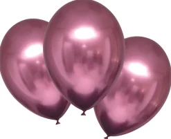 28 CM METALLIKROMIPINKKI SATIN LUXE ILMAPALLO 6 KPL/PSS