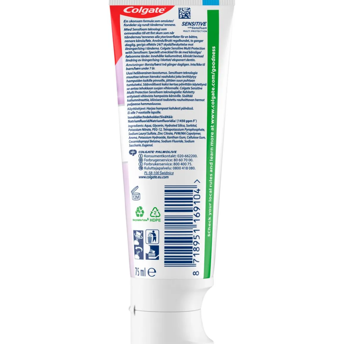 COLGATE SENSITIVE SENSIFOAM MULTIPROTECTION HAMMASTAHNA 75 ML