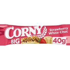 CORNY BIG VÄLIPALAPATUKKA MANSIKKA-  VALKOSUKLAA 40 G