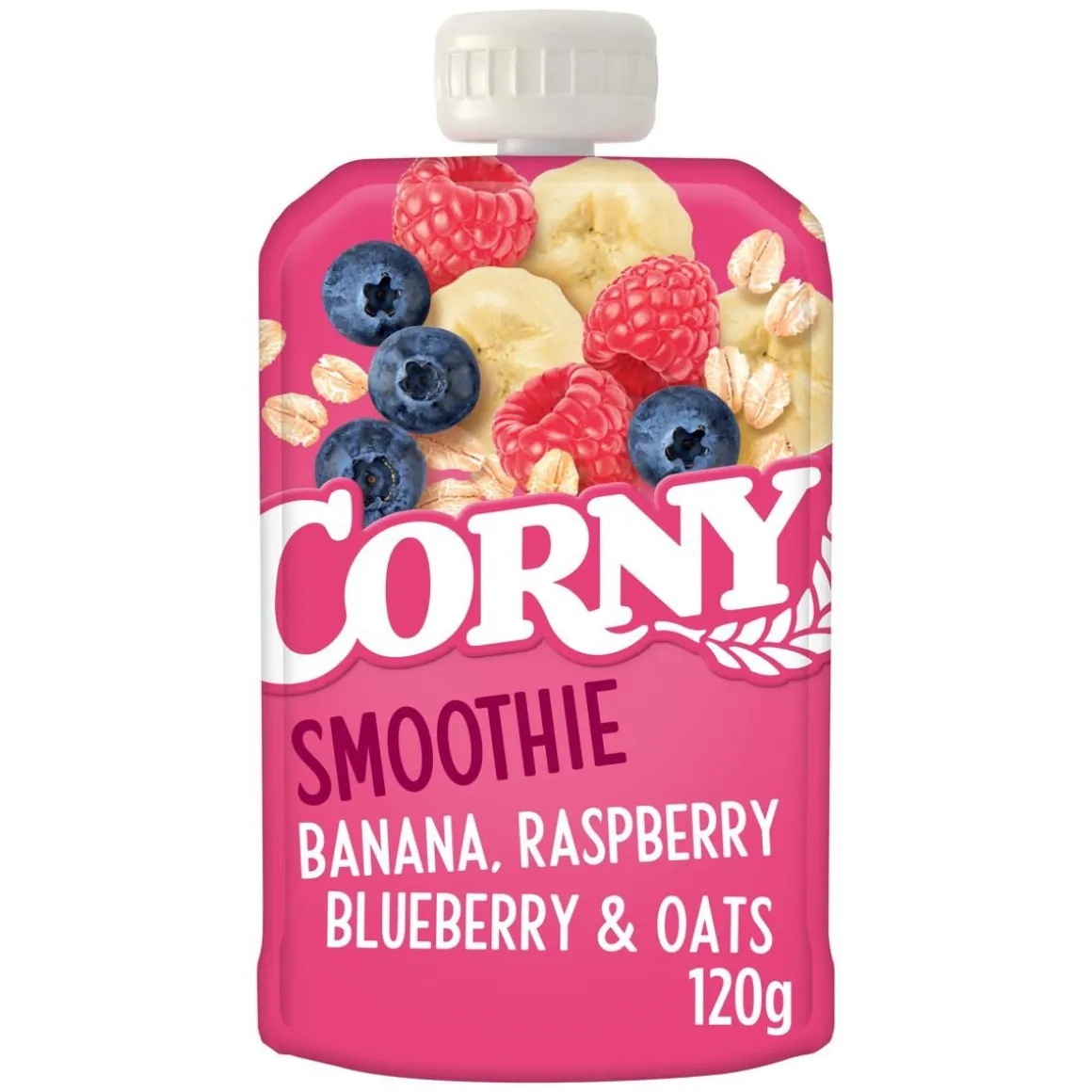 CORNY SMOOTHIE BANAANI, VADELMA, MUSTIKKA & KAURA 120 G