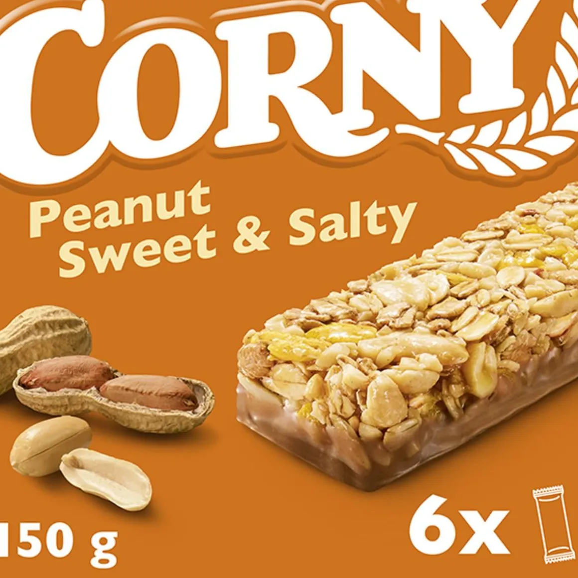 CORNY VÄLIPALAPATUKKA PEANUT SWEET & SALTY 6X25G 150 G