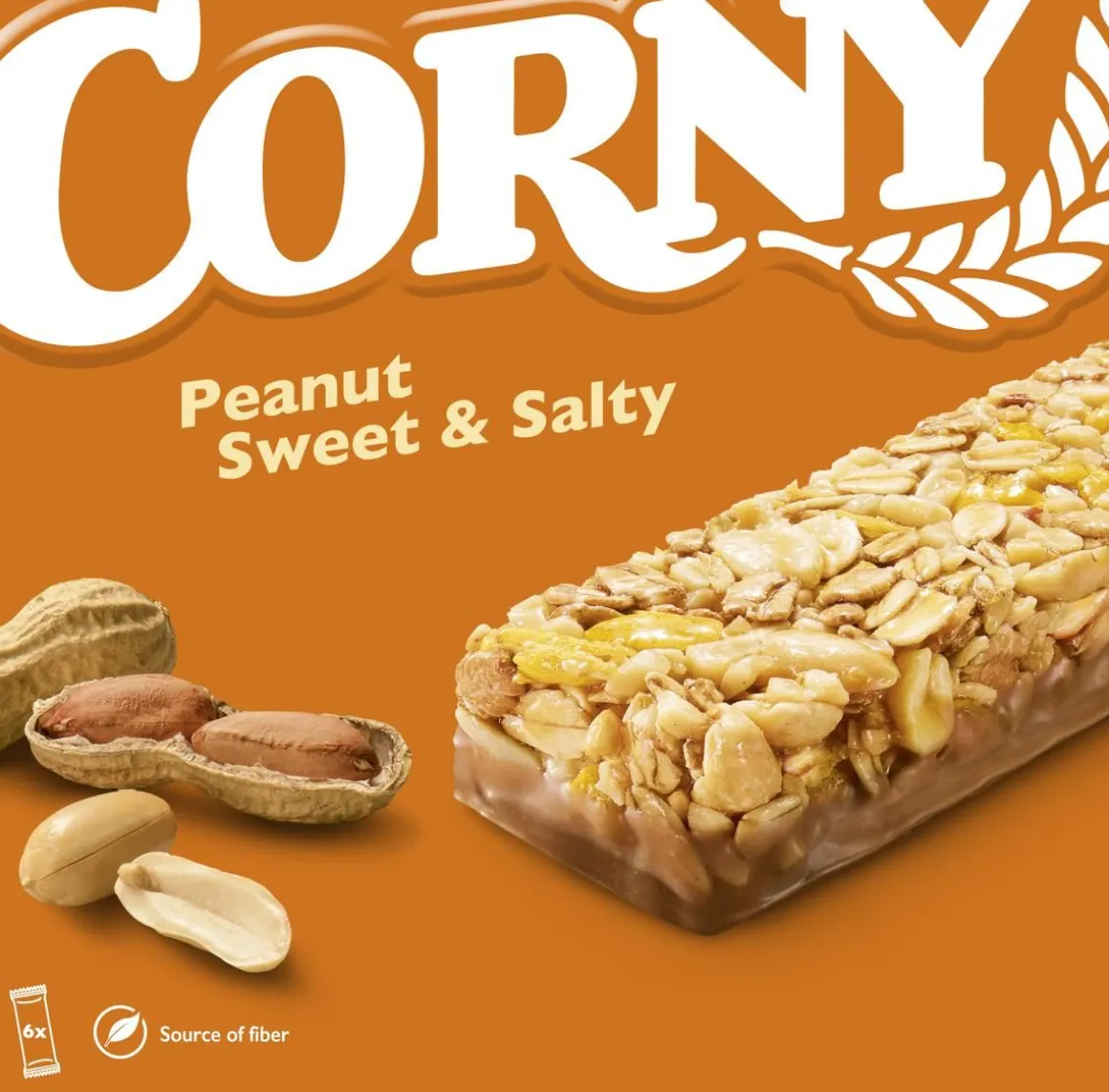 CORNY VÄLIPALAPATUKKA PEANUT SWEET & SALTY 6X25G 150 G