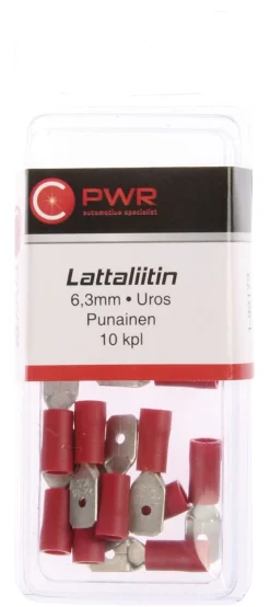 C-PWR LATTALIITIN 6,3MM UROS, PUNAINEN 10KPL