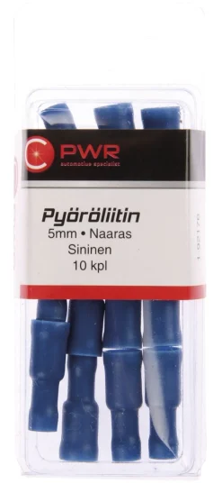 C-PWR PYÖRÖLIITIN 5MM NAARAS SININEN 10KPL