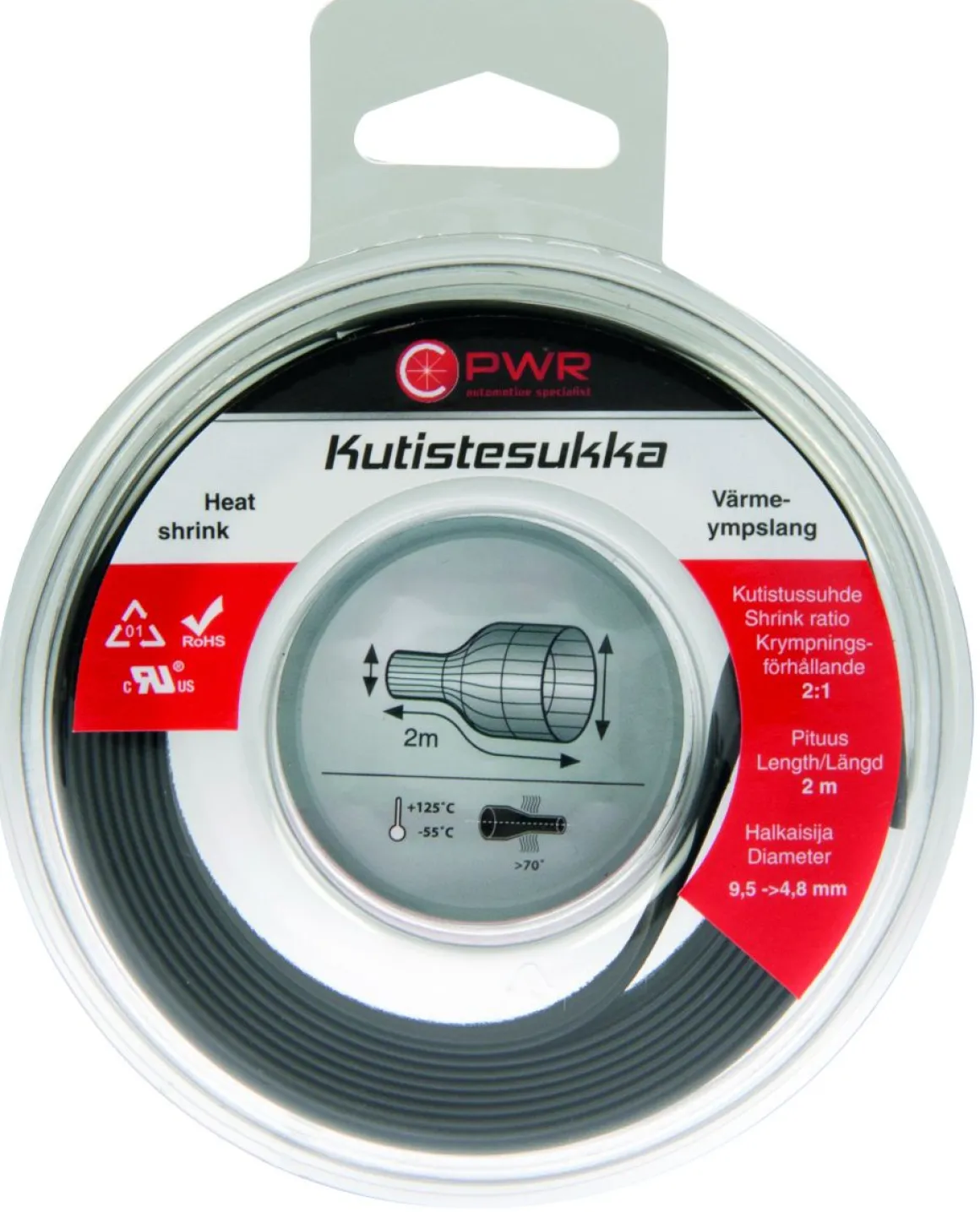 C-PWR KUTISTESUKKA 9,5-4,8MM MUSTA 2M