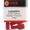 C-PWR LATTALIITIN 6,3MM NAARAS, PUNAINEN, ERISTETTY 10KPL