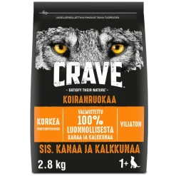 CRAVE KOIRAN TÄYSRAVINTO ADULT KALKKUNAA&KANAA 2,8 KG