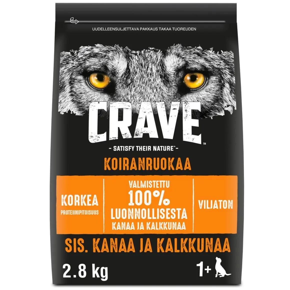CRAVE KOIRAN TÄYSRAVINTO ADULT KALKKUNAA&KANAA 2,8 KG