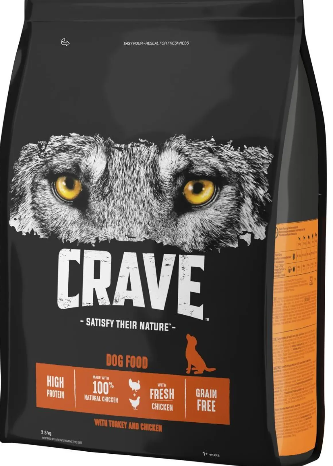 CRAVE KOIRAN TÄYSRAVINTO ADULT KALKKUNAA&KANAA 2,8 KG