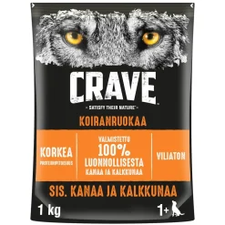 CRAVE KOIRAN TÄYSRAVINTO ADULT KALKKUNAA&KANAA 1KG