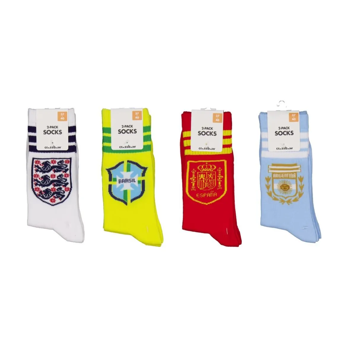 CROSSBOW AIKUISTEN SPORT SUKAT 2-PACK, WORLD CUP FOOTBALL SPAIN