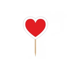 CUPCAKE TOPPERS HEART, 10CM 6KPL