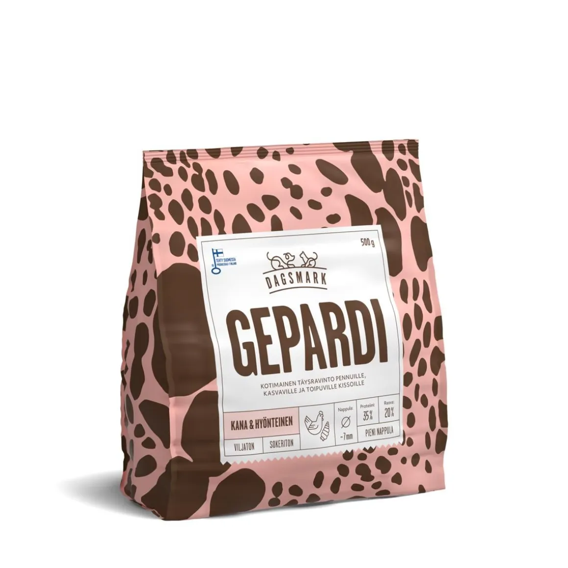 DAGSMARK GEPARDI KISSAN TÄYSRAVINTO VILJATON PENNUT 500 G