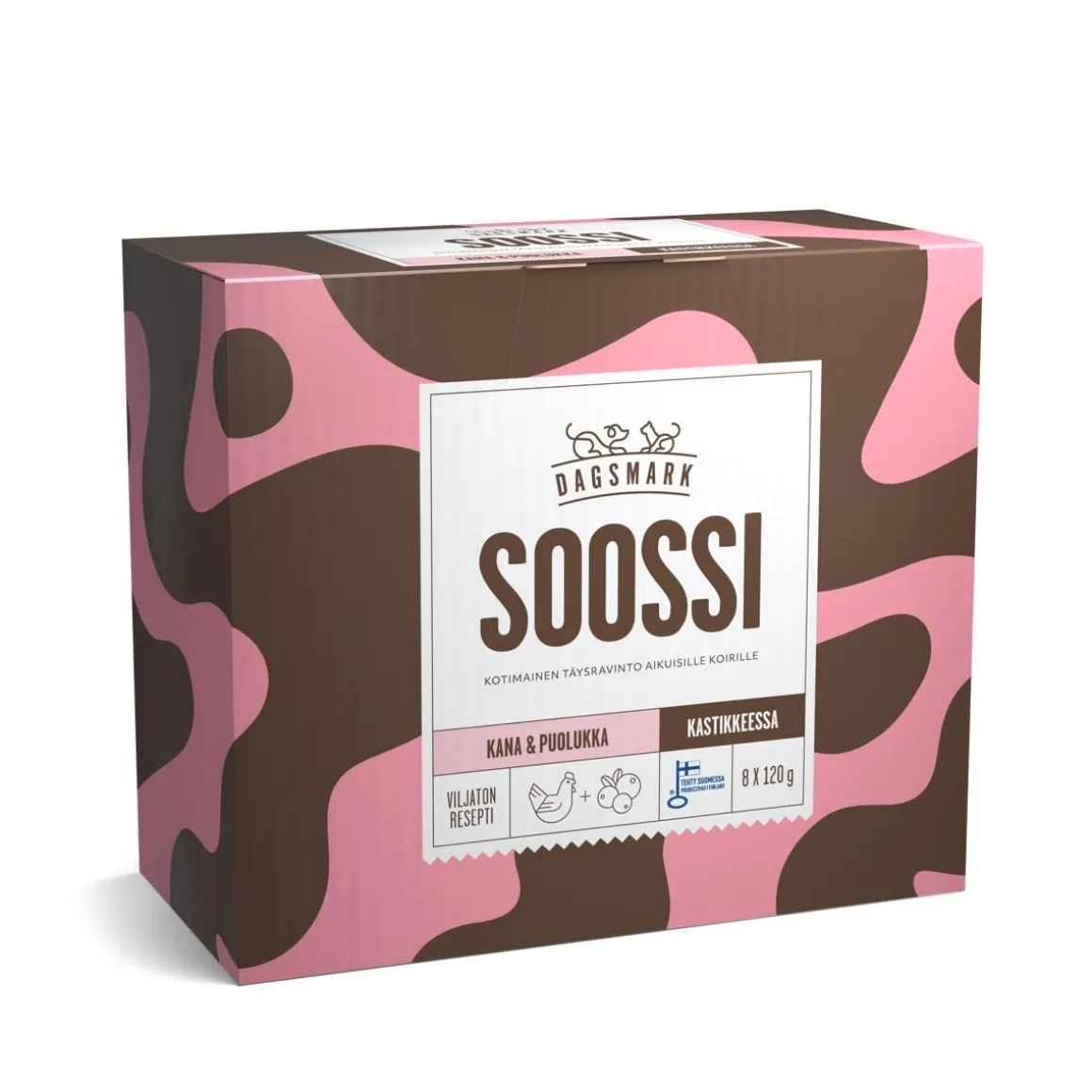 DAGSMARK KOIRAN ANNOSATERIA SOOSSI ADULT 8*120G KANA-PUOLUKKA K 960 G