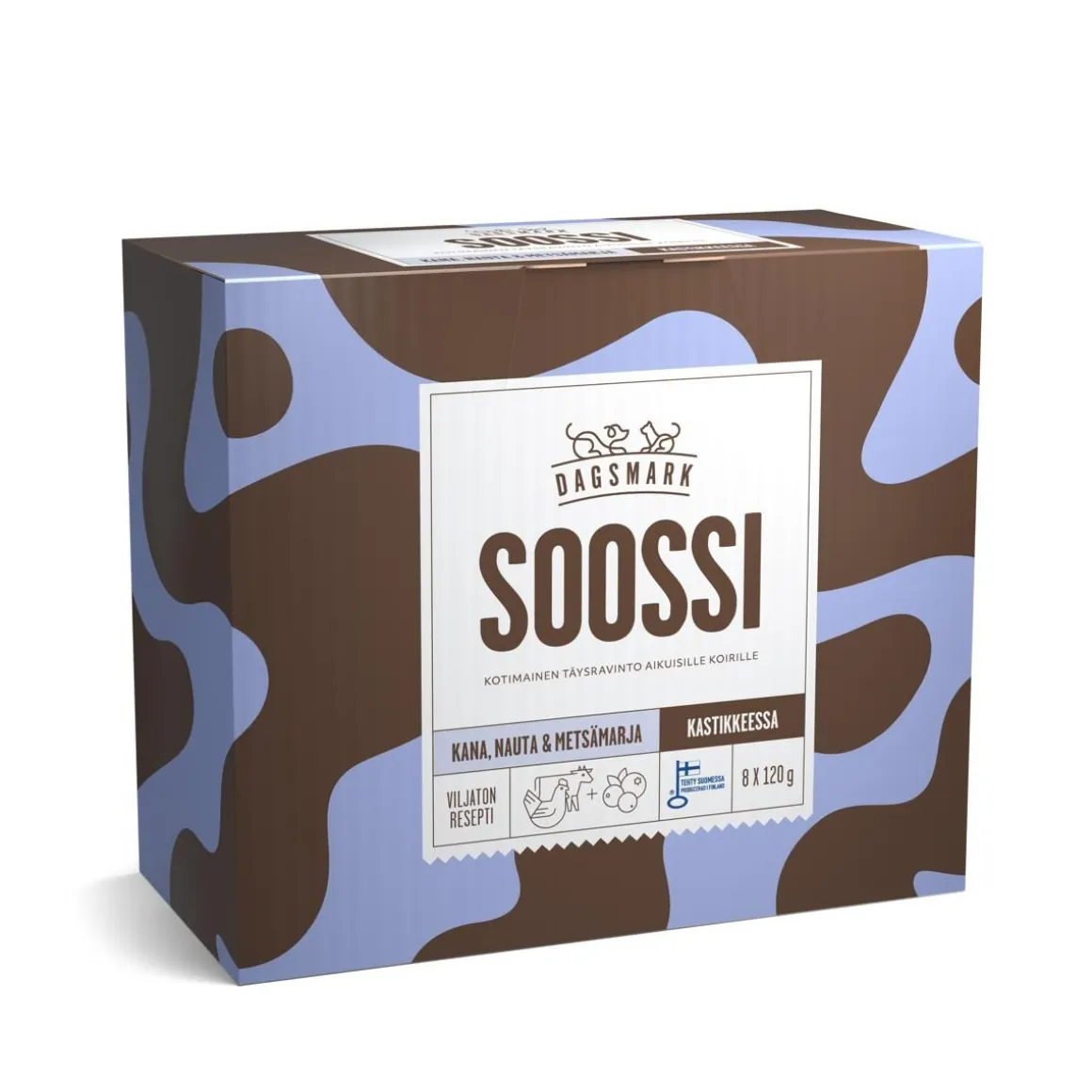 DAGSMARK KOIRAN ANNOSATERIA SOOSSI ADULT 8*120G KANA-NAUTA-METS 960 G