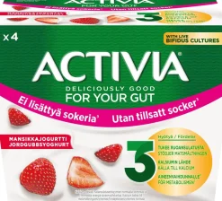 DANONE ACTIVIA MANSIKKA EI LIS. SOKERIA 4*125G 500 G