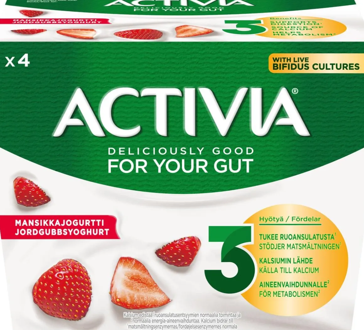 DANONE ACTIVIA MANSIKKA 4*125G 500 G