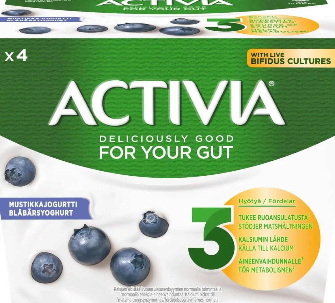 DANONE ACTIVIA MUSTIKKA 4*125G 500 G