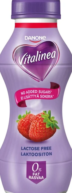 DANONE VITALINEA 0% JOGURTTIJUOMA MANSIKKA LAKTON 290 G