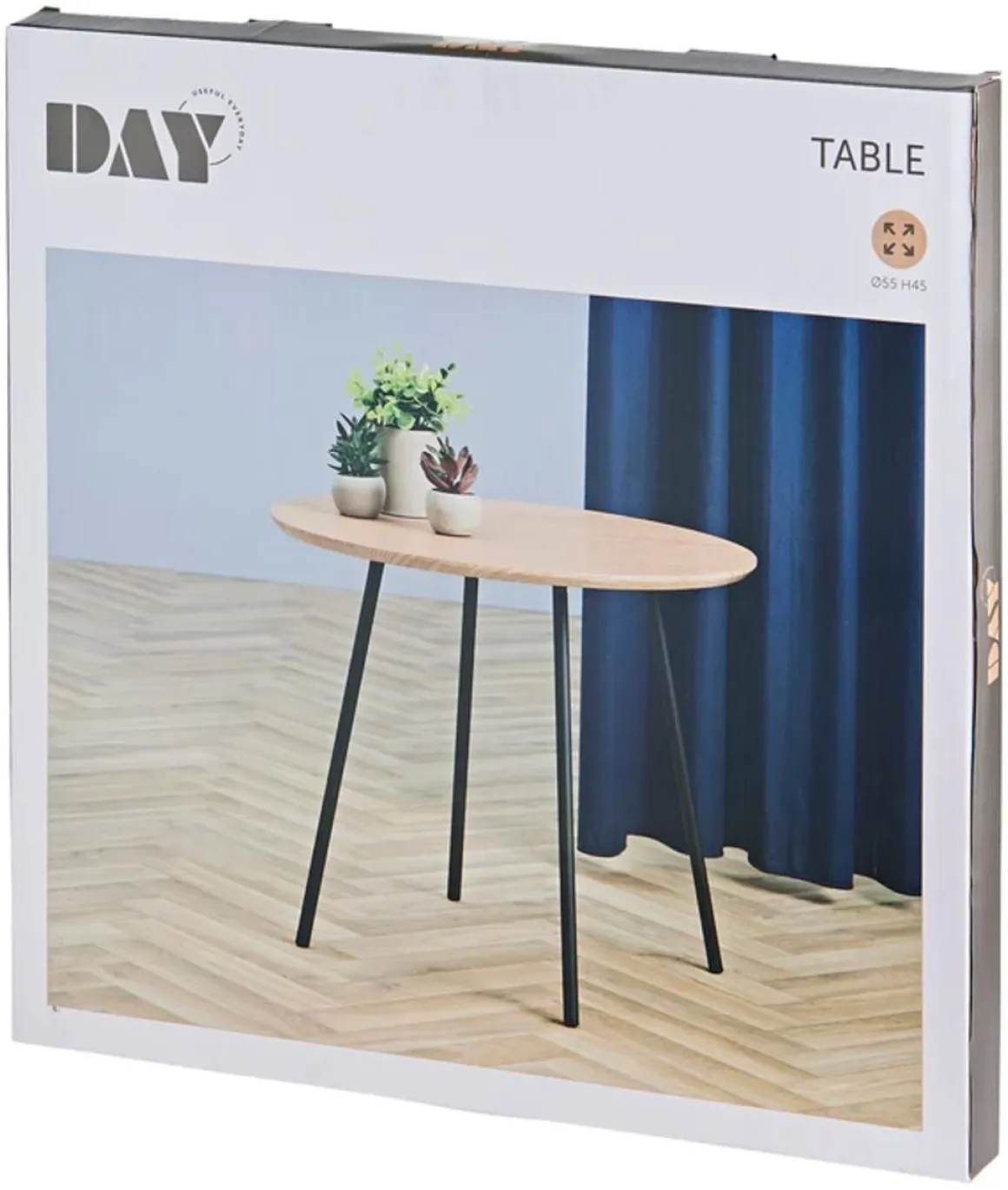 DAY PÖYTÄ Ø55H 45CM MUSTA-PUU