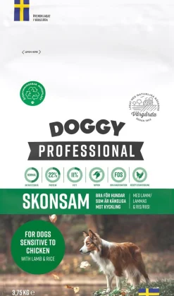 DOGGY PROFESSIONAL TÄYSRAVINTO SENSITIVE LAMMAS-RIISI KANATON 3,75