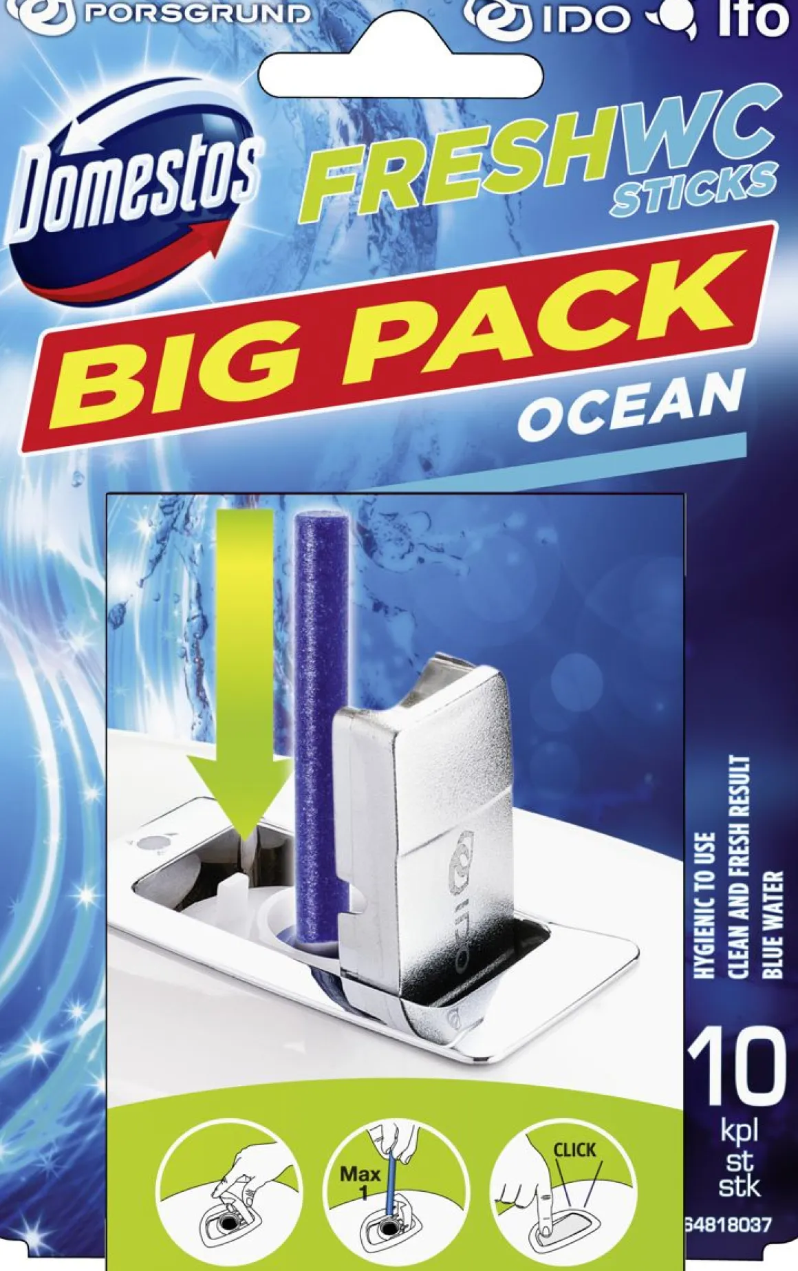 DOMESTOS FRESH WC STICKS 10-PACK 10 KPL