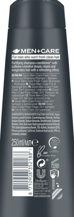 DOVE MEN FRESH CLEAN 2IN1 SHAMPOO 250 ML