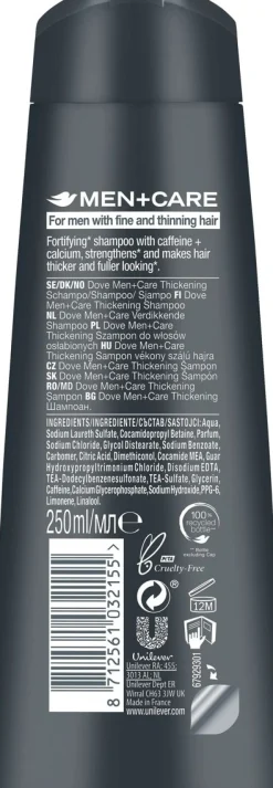 DOVE MEN THICKENING SHAMPOO 250 ML