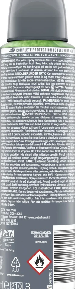 DOVE MEN+CARE SPRAY ADVANCED EXTRA FRESH 150 ML