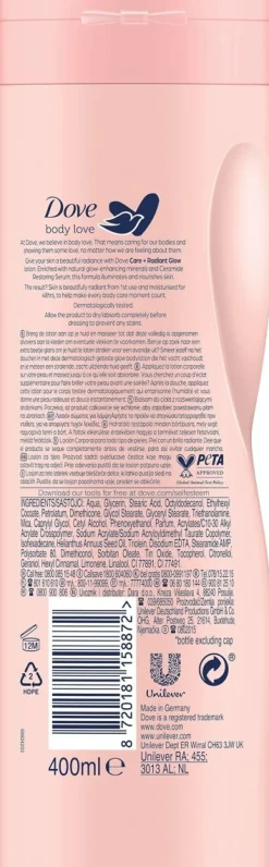 DOVE CARE + RADIANT GLOW BODY LOTION 400 ML