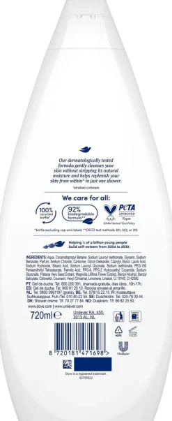 DOVE ESSENTIAL GENTLE PAMPER SUIHKUSAIPPUA 720 ML