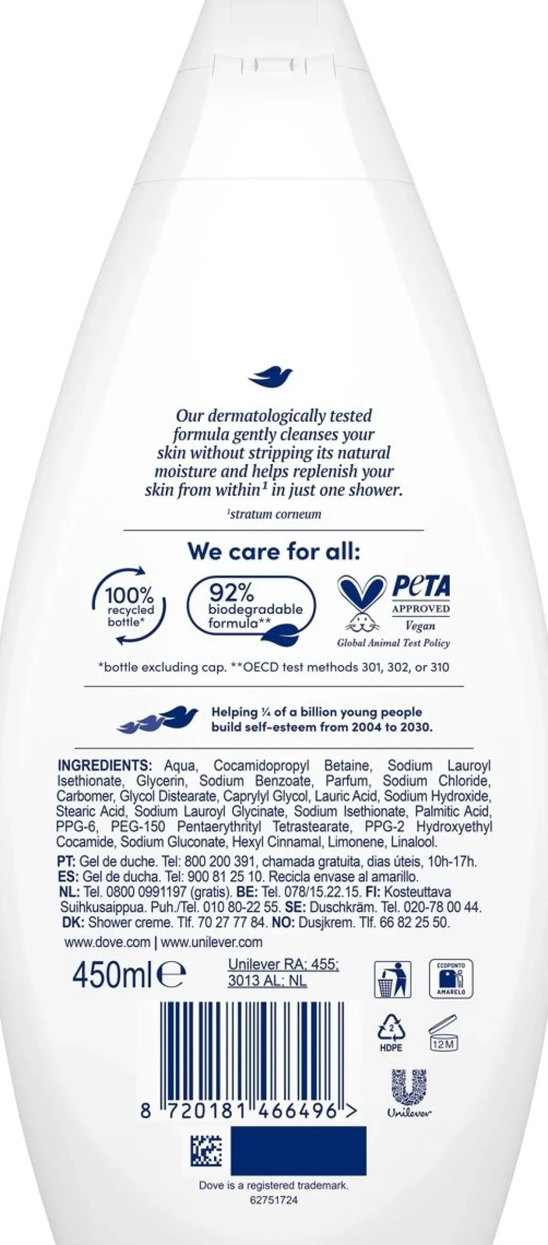 DOVE ESSENTIAL HYDRATE SUIHKUSAIPPUA 450 ML