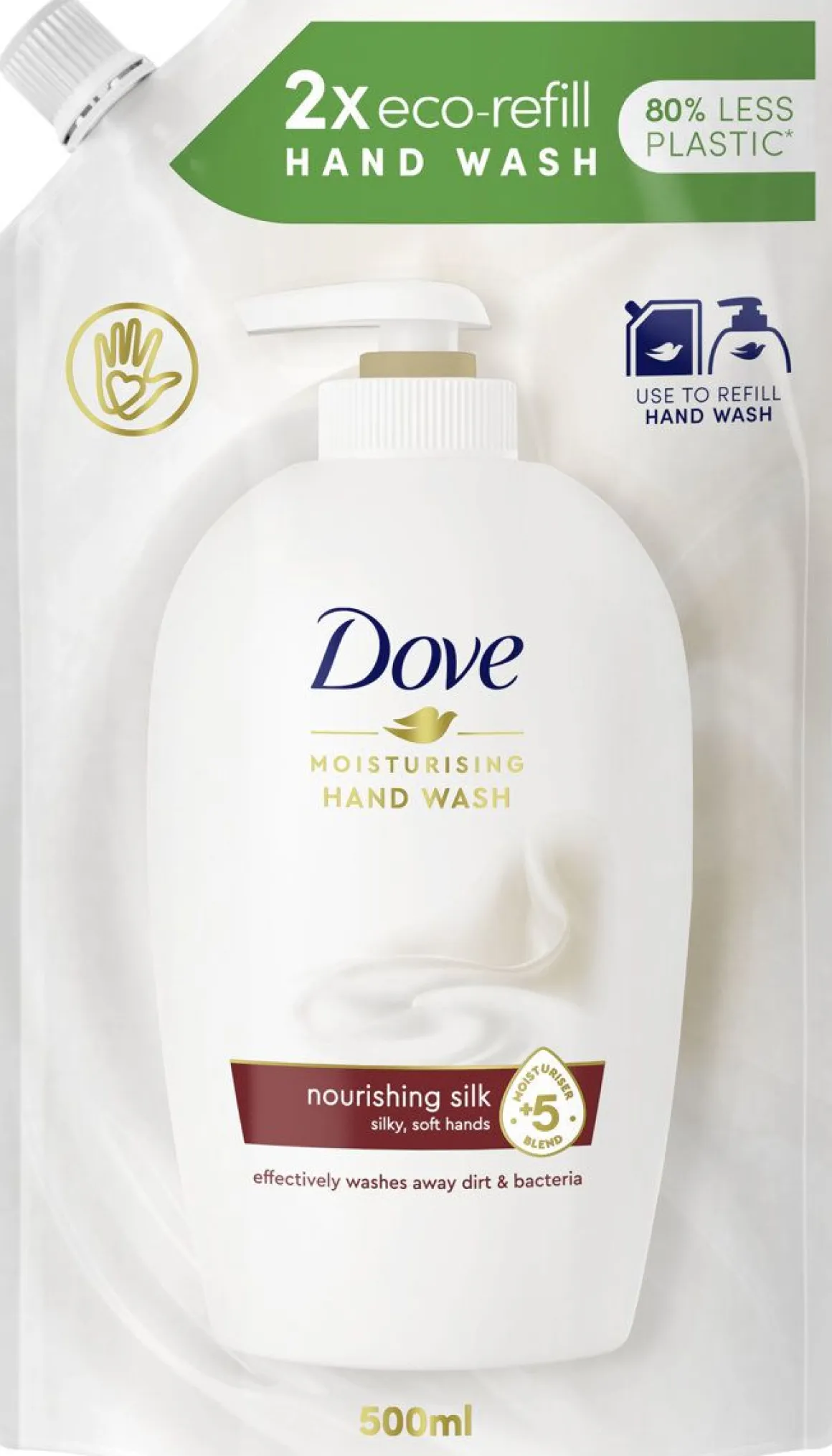 DOVE FINE SILK NESTESAIPPUA REFILL 500 ML