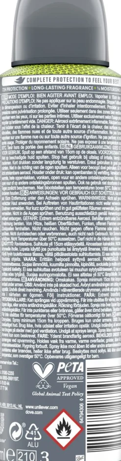 DOVE MEN+CARE SPRAY ADVANCED SPORT FRESH 150 ML