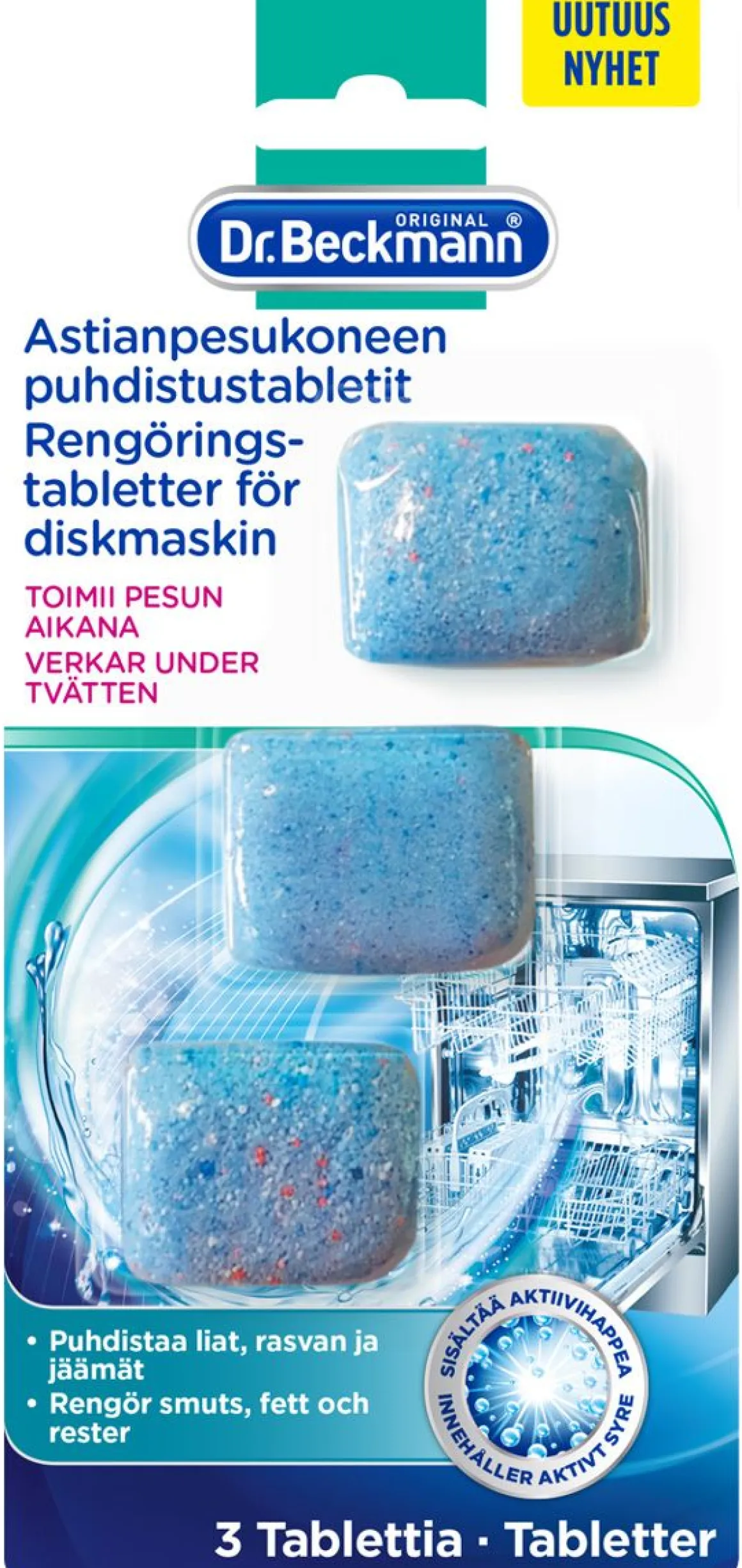 DR BECKMANN ASTIANPESUKONEEN PUHDISTUSTABLETIT 3X20G 60 G