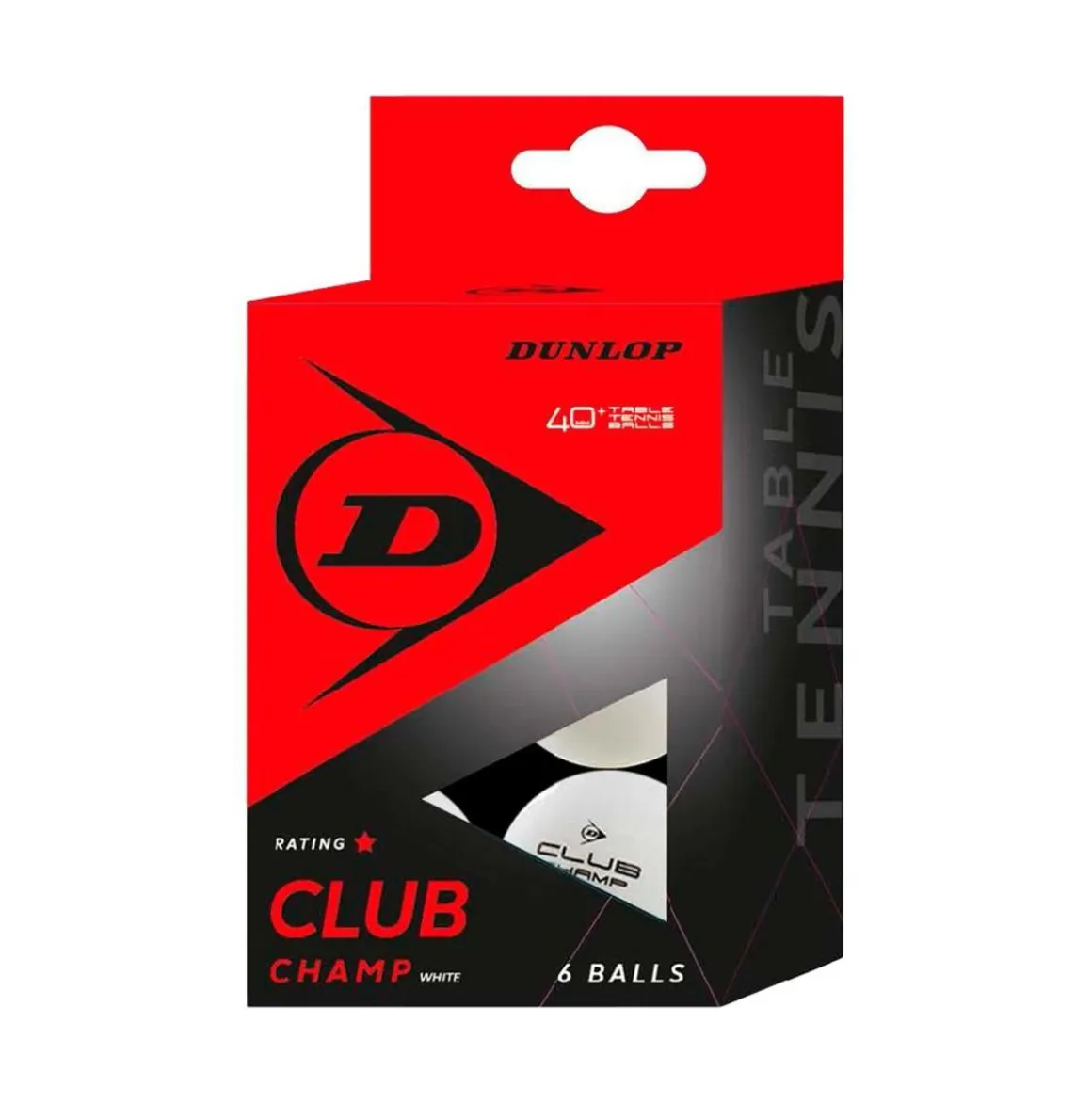 DUNLOP 40+CLUB CHAMP PÖYTÄTENNISPALLOT 6KPL/PKT VALKOINE