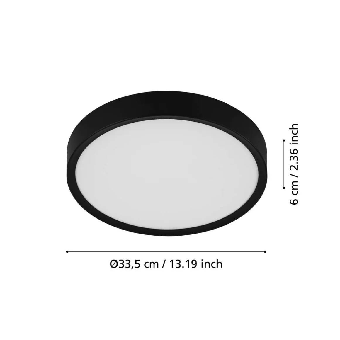EGLO KATTOVALAISIN MUSURITA 34CM LED 14,6W MUSTA/VALKOINEN