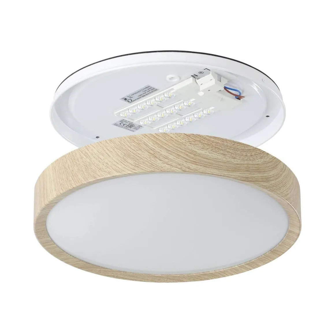 EGLO KYLPYHUONEKATTOVALAISIN MUSURITA LED 14,6W PUU/VALKOINEN