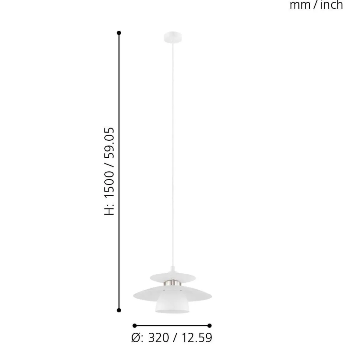 EGLO RIIPPUVALAISIN BRENDA 32CM VALKOINEN