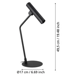 EGLO ALMUDAINA PÖYTÄVALAISIN KORKEUS 49,5CM MUSTA