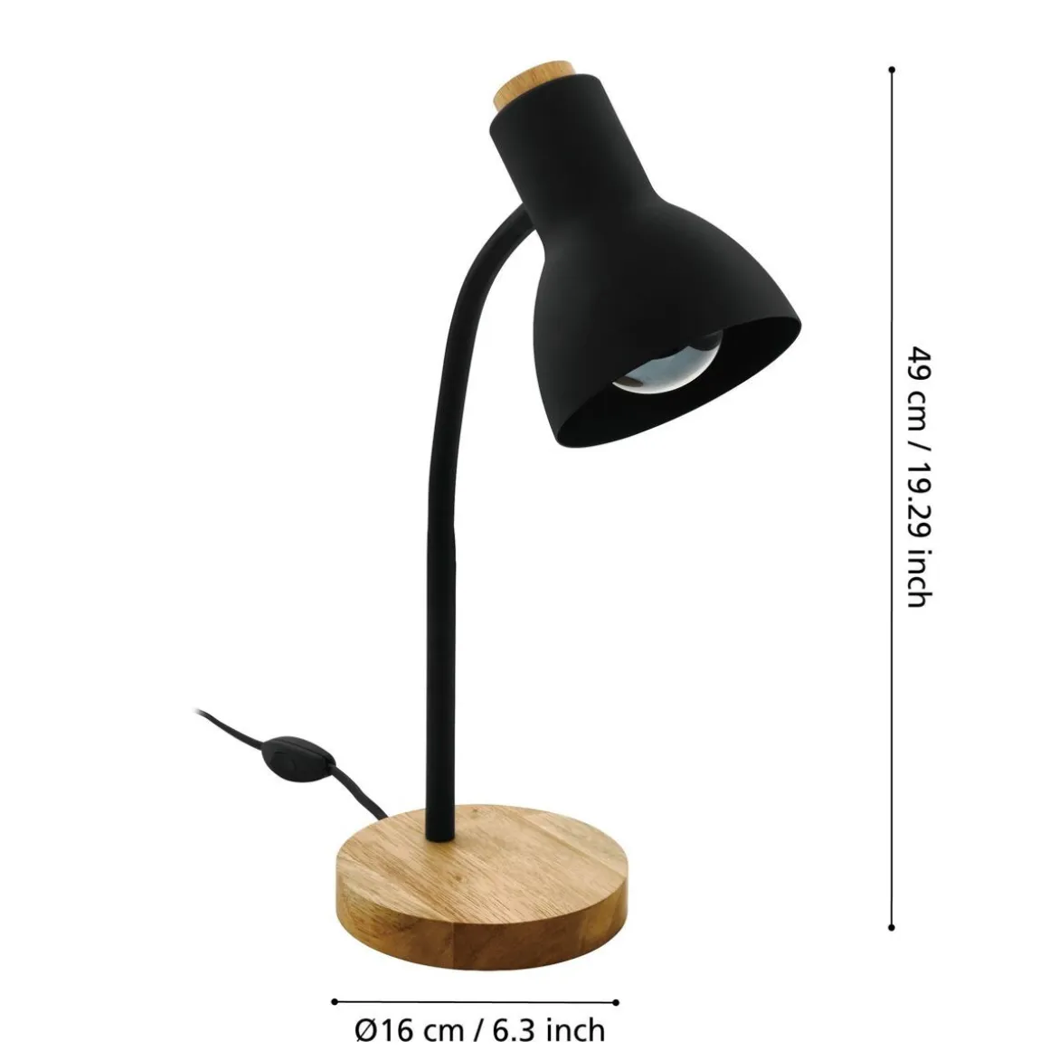 EGLO PÖYTÄVALAISIN VERADAL MUSTA 49CM