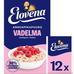 ELOVENA HETKI VADELMA ANNOSPIKAPUURO VÄHEMMÄN SOKERIA 420