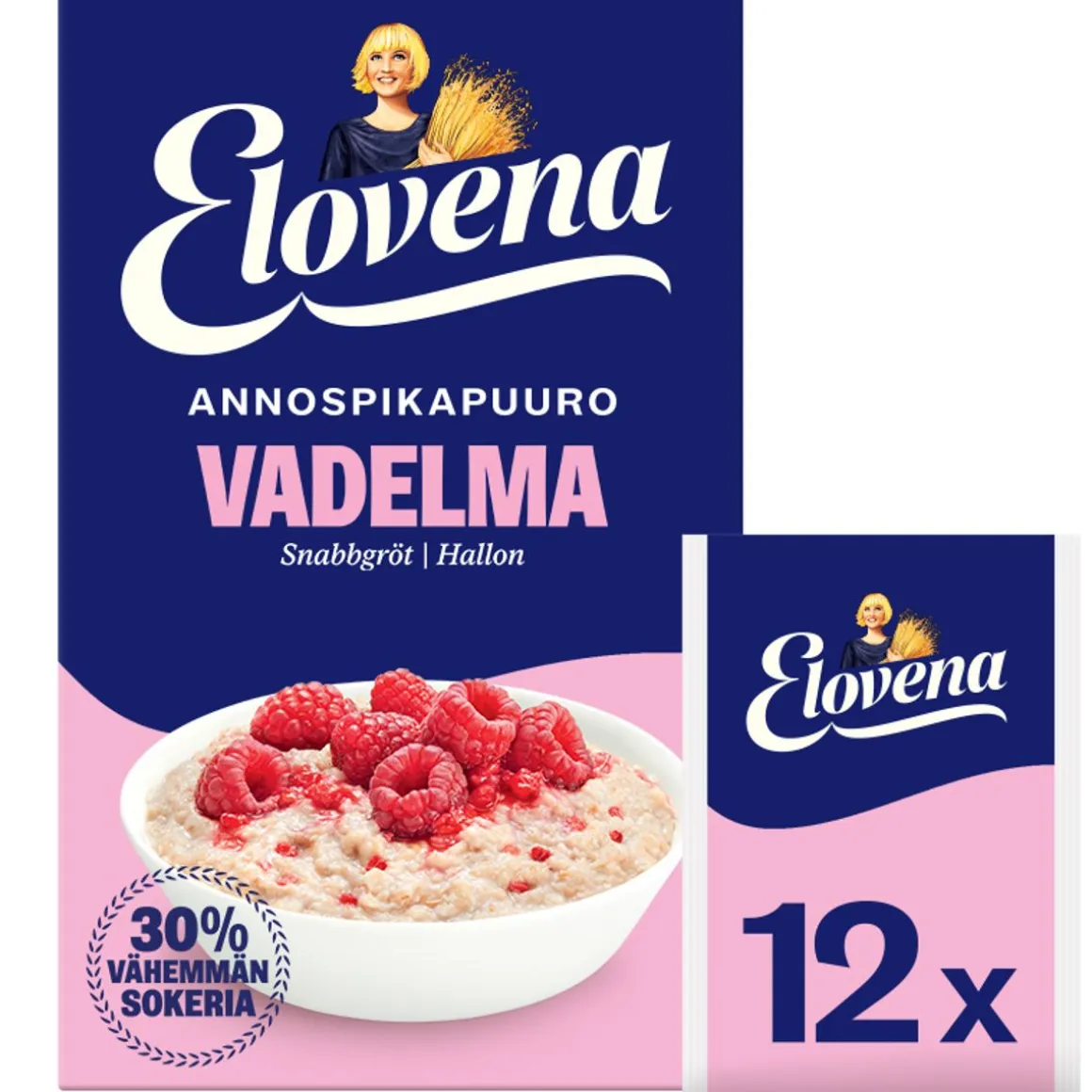 ELOVENA HETKI VADELMA ANNOSPIKAPUURO VÄHEMMÄN SOKERIA 420