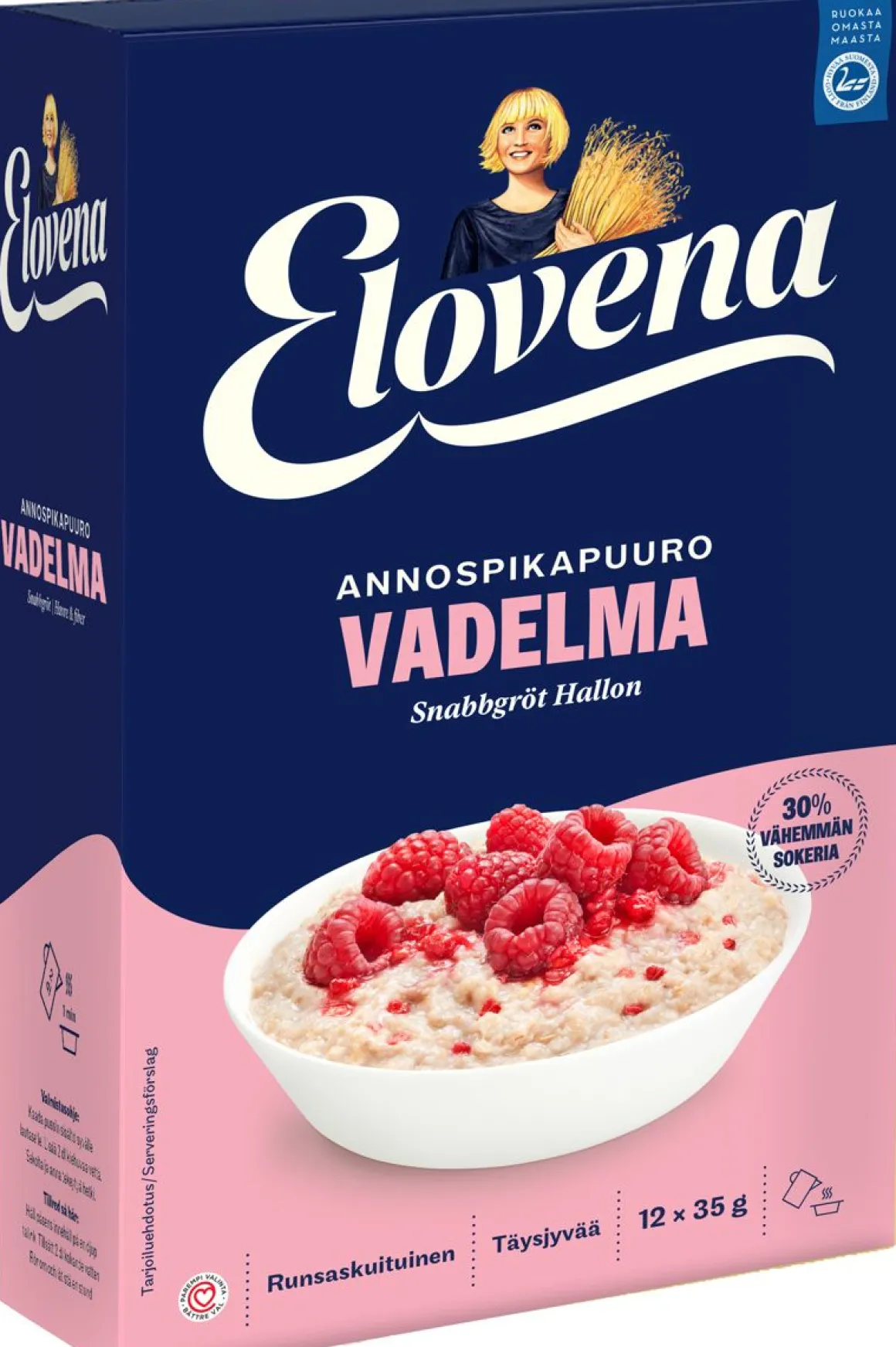 ELOVENA HETKI VADELMA ANNOSPIKAPUURO VÄHEMMÄN SOKERIA 420